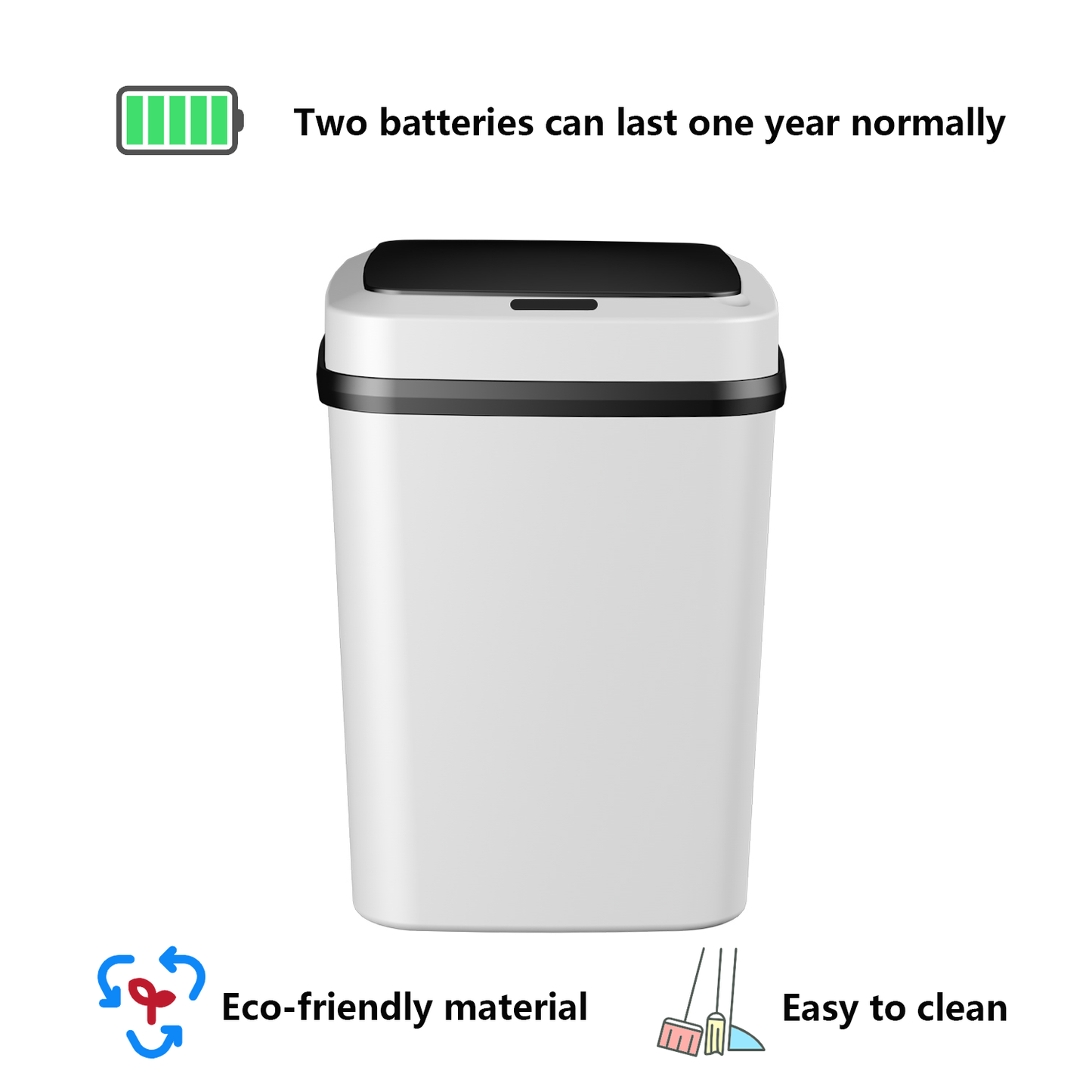 BDI Electric Trash Can Sensitive Mute Odor Isolation Waterproof Automatic Motion Sensor Kick Vibration Rubbish Bin