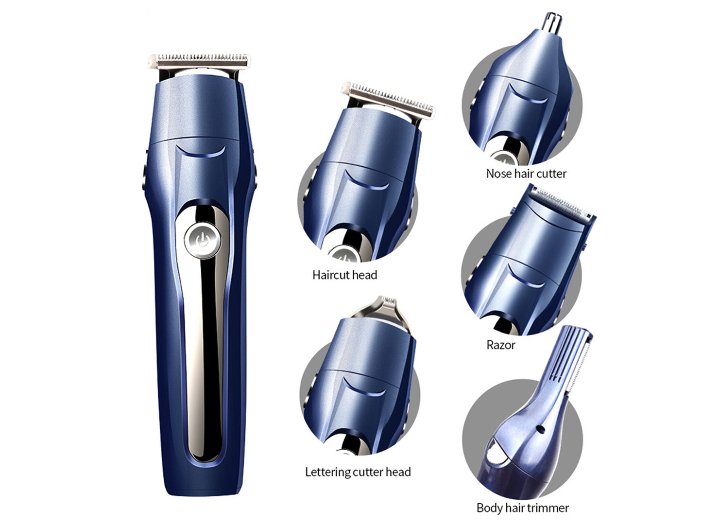 MARKES Professional Hair Clipper, 5-in-1 Multi Grooming Kit for Beard or Hair with Nose Trimmer Tool and Set Lock LCD Digital Clipper