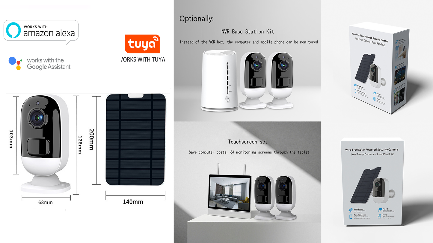 BDI Wi-Fi 3MP Solar & Battery Powered Security Camera (include 32G TF Card & Solar Panel)
