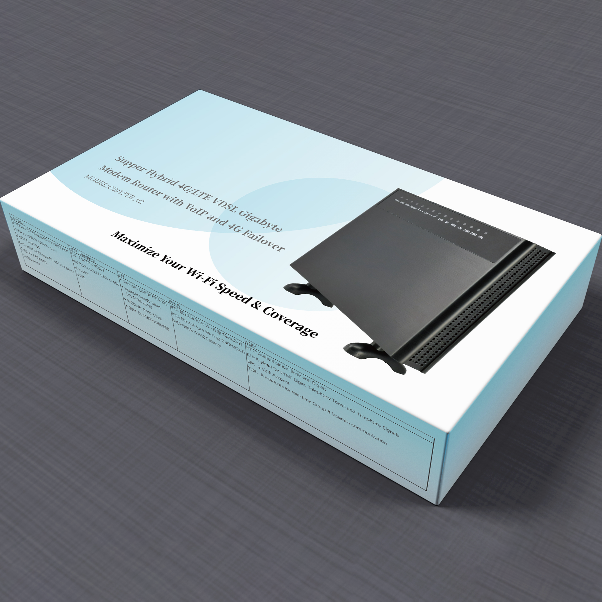 BDI Super Hybrid 4G/LTE VDSL Gigabyte Modem Router with VoIP and 4G Fa ...