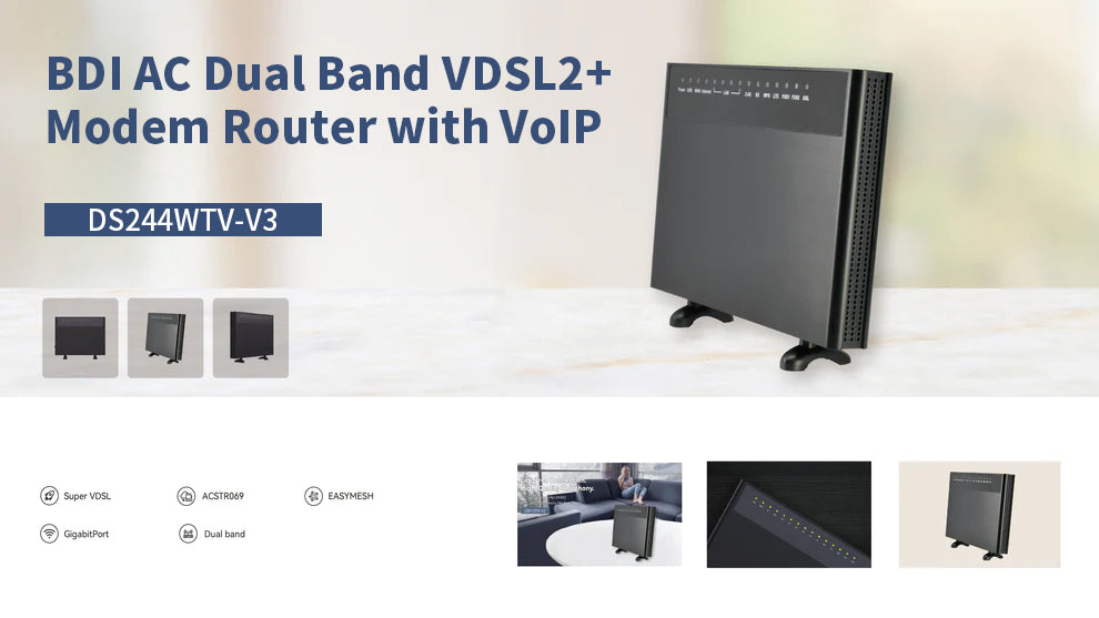 AC Dual Band VDSL2+ Modem Router with VoIP