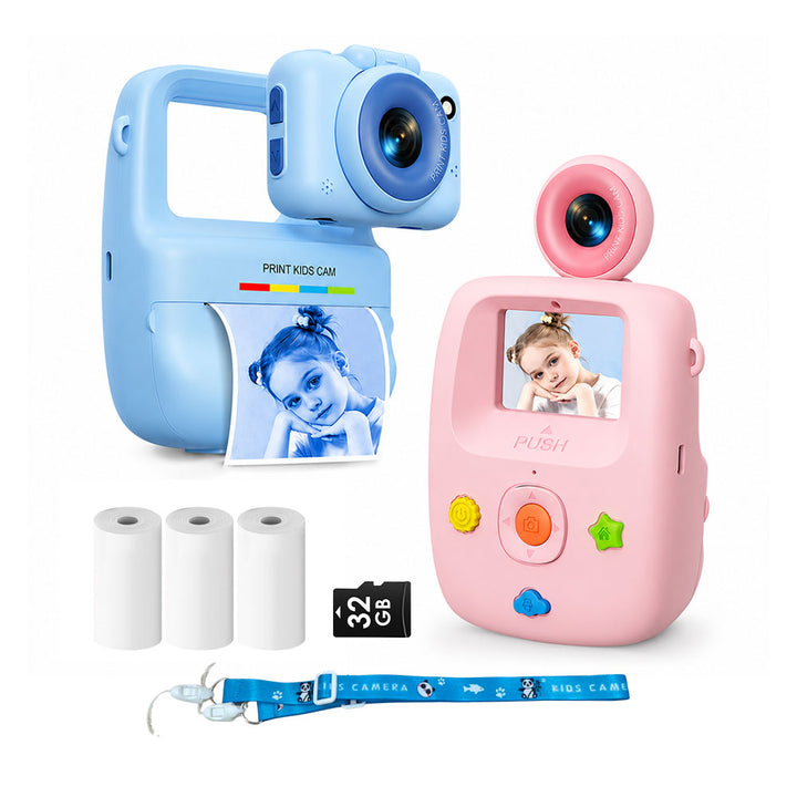 Kids Instant Print Camera – Detachable 70g Camera Print Base 48MP Photos 1080P Video Instant Photo Printing
