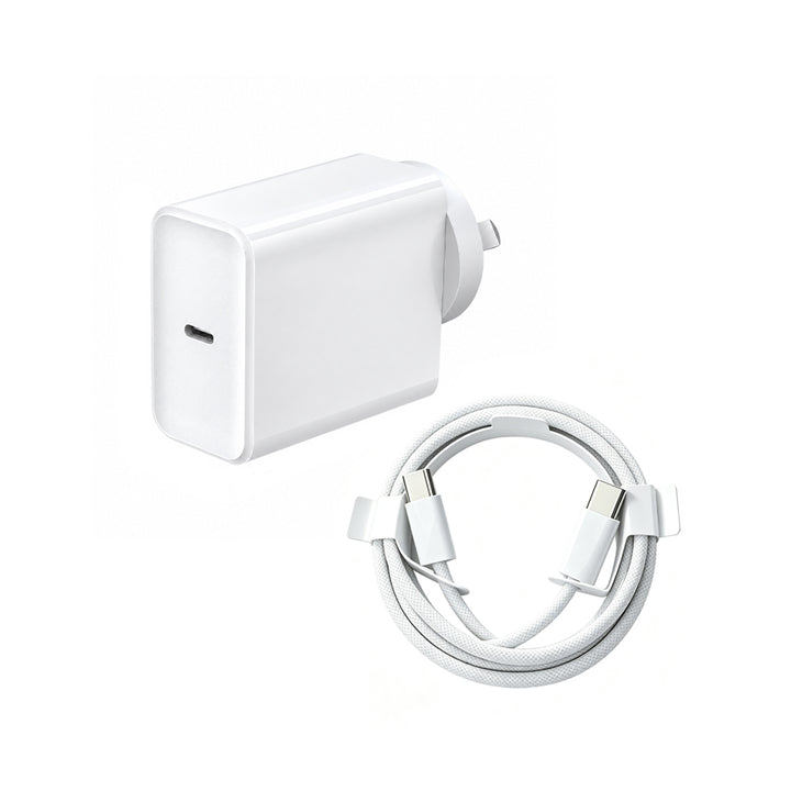 65W AU Plug Charger - PD 3.0 PPS Fast Charging Compatible for iPhone Samsung and Laptops 1m Cable