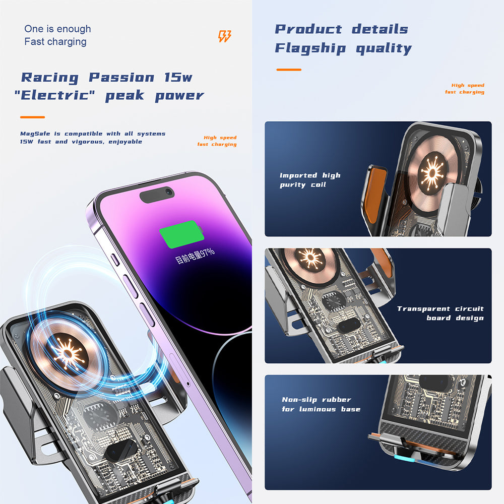 wireless-fast-charging-car-mount-15w-magsafe-compatible-electric-auto-clamp-360-rotation