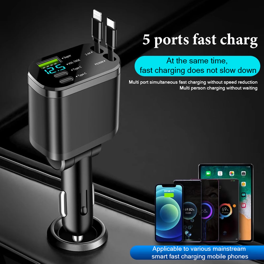 5-port-charging-port-smart-display-built-in-dual-wire-retractable-car-charger