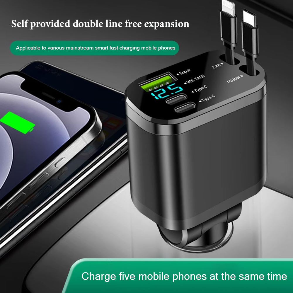 5-port-charging-port-smart-display-built-in-dual-wire-retractable-car-charger