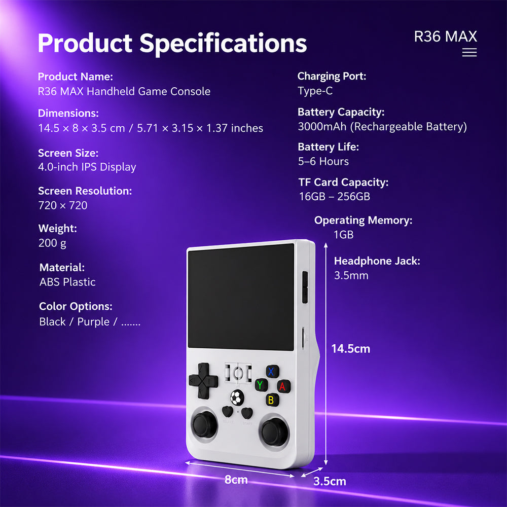 r36max游戏机-linux系统复古psp游戏机-128gb