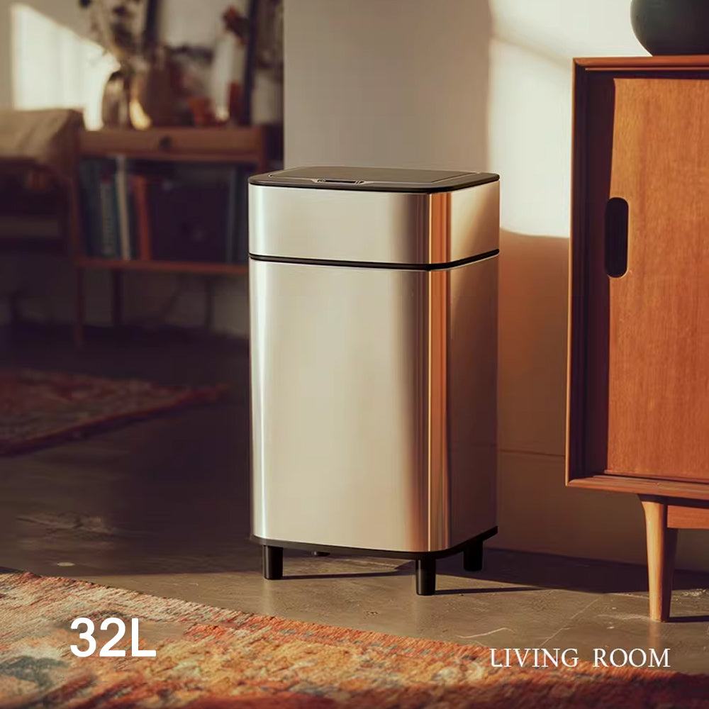 smart-sensor-trash-can-32l-stainless-steel-wave-motion-sensing-quiet-hydraulic-lid