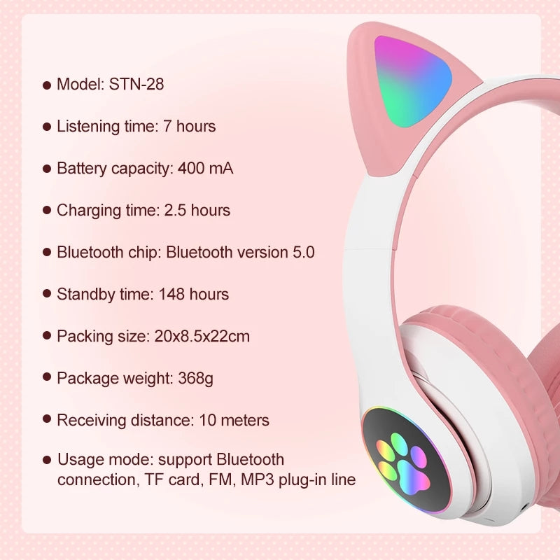 adorable-pink-wireless-cat-paw-headphones-with-ear-flaps