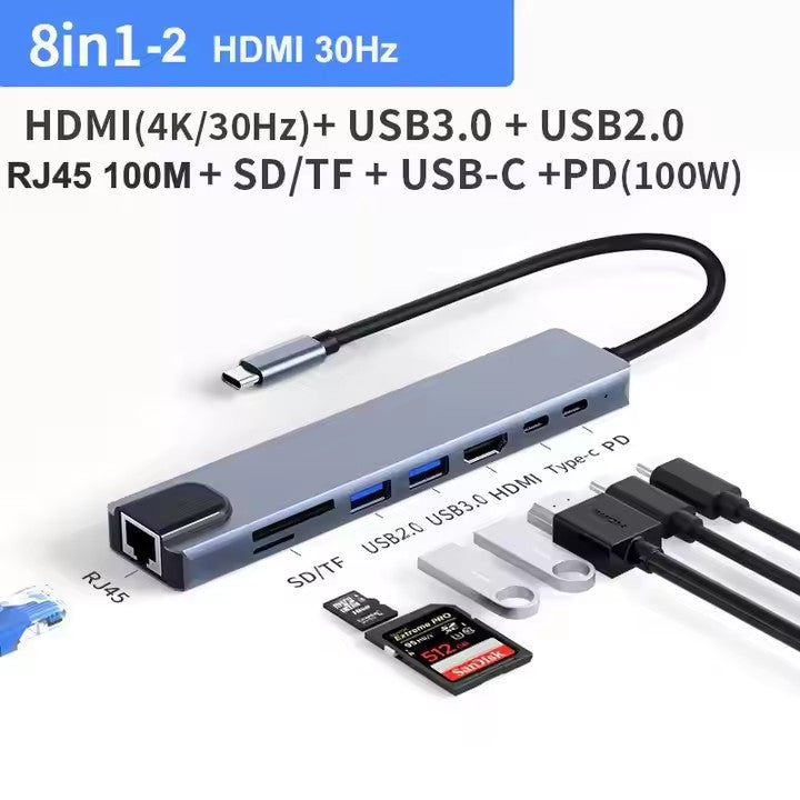 8-in-1-usb-type-c-docking-station-supports-4k-video-pd-fast-charging-suitable-for-macbook-and-other-devices