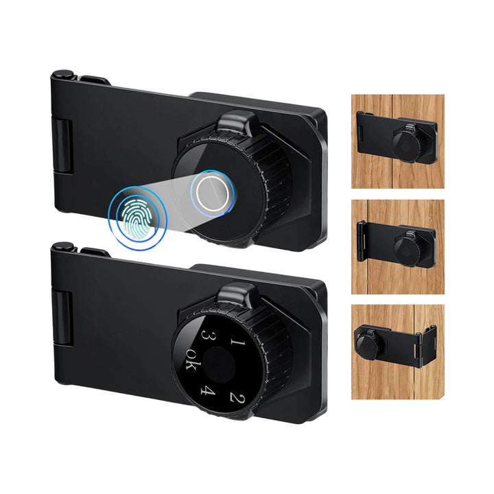 Smart Fingerprint Padlock – Keyless Access with Password/Fingerprint Unlock Tuya APP Managemen - Black
