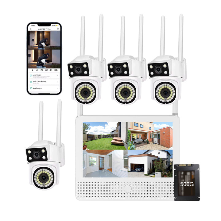 10.1-inch HD Screen Wireless Kit - Wi-Fi connection Wireless PTZ camera Full color night vision