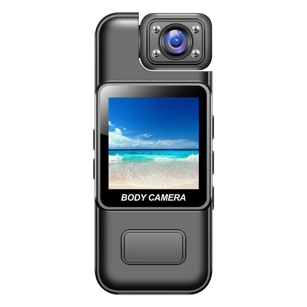 4K HD Body Camera with Night Vision – 180° Rotating Lens, Motion Detec ...