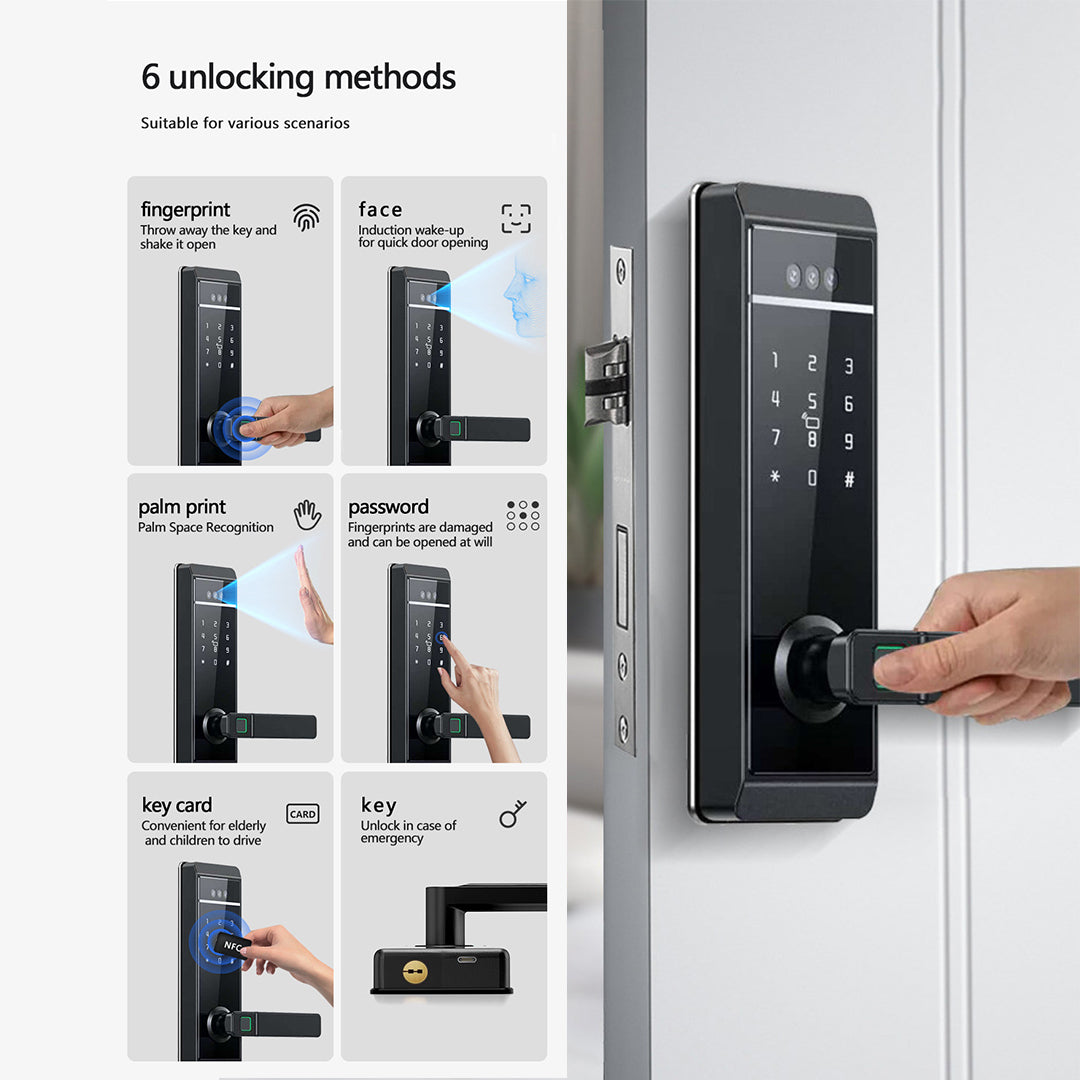 6-in-1-smart-door-lock-with-face-and-palm-recognition-remote-app-control-fingerprint-password-key-card-and-mechanical-key-unlock