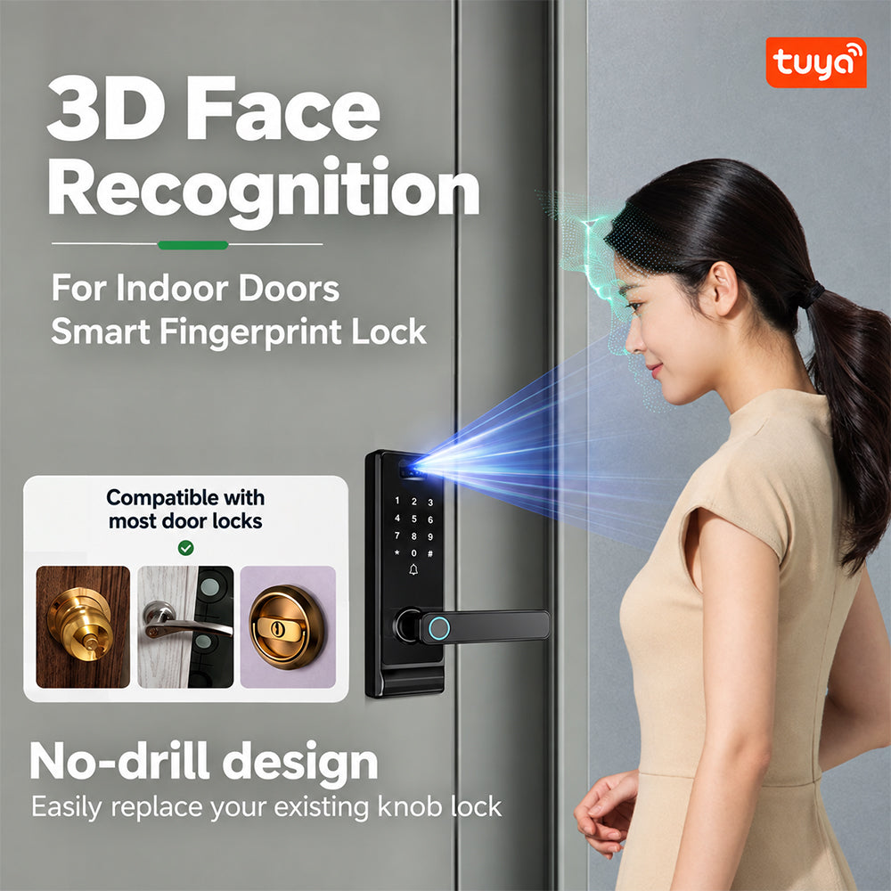 smart-fingerprint-door-lock-no-drill-retrofit-3d-face-recognition-tuya-app-9-unlock-methods