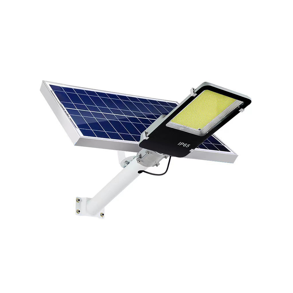 solar-street-light-with-solar-panel-and-led-light-on-a-white-background