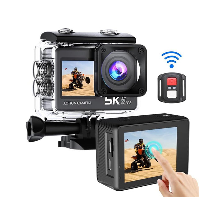 5K Ultra HD Action Camera – Dual Screen  WiFi  Waterproof EIS  30M Depth