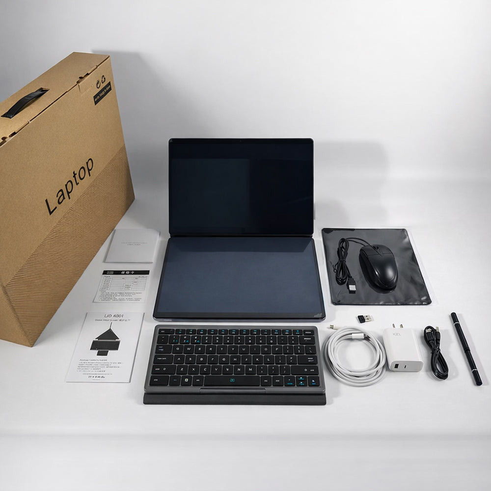 2 In 1 Desktop Computer Dual Screen Laptop - 14inch 2-in-1 Foldable Computer with Dual Touchsc ...