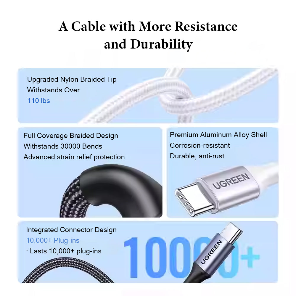 ugreen-type-c-carplay-cable-fast-charging-qc3-0-data-transfer-nylon-braided-durable-1m
